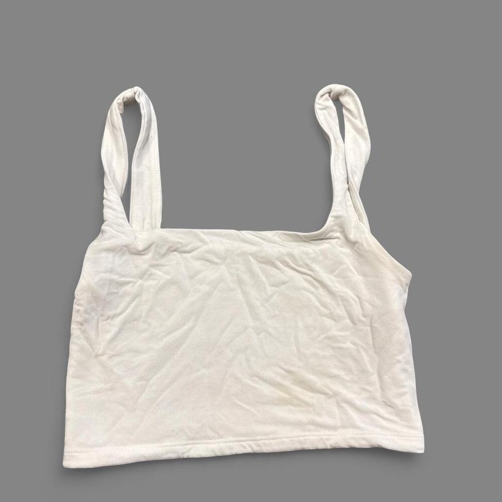 Aritzia wilfred white crop top